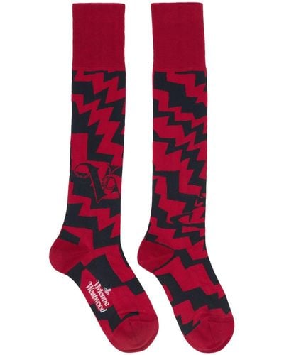 Vivienne Westwood Zig Zag Socks - Red