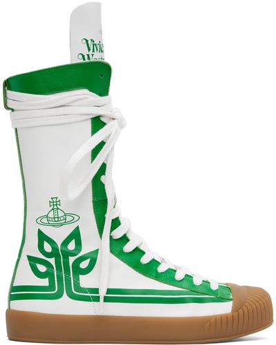 Vivienne Westwood Baskets de boxe blanc et vert