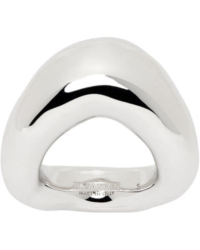 Jil Sander Silver Band Ring - Multicolour