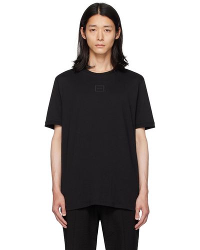HUGO T-shirt noir à logo caoutchouté