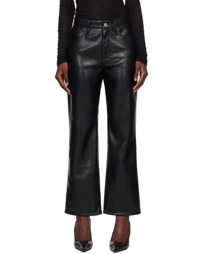 FRAME Black 'le Jane' Leather Trousers