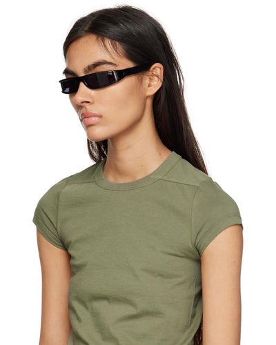 Rick Owens Black Fog Sunglasses - Green