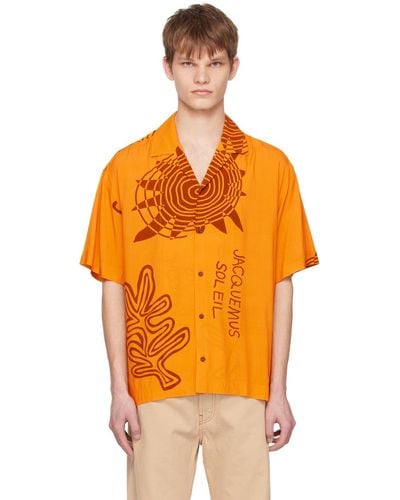 Jacquemus Chemise 'la chemise simon' - le raphia - Orange