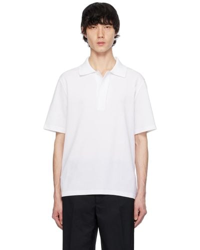 Lanvin ホワイト スプレッドカラー ポロシャツ