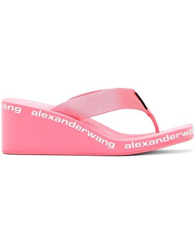 Alexander Wang Aw Wedge Flip Flop Sandals - Black