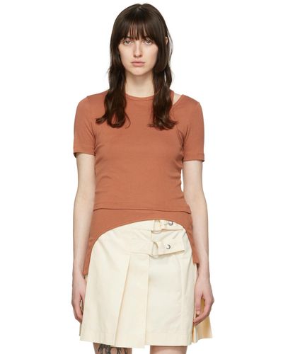 Helmut Lang T-shirt brun exclusif à ssense - Multicolore