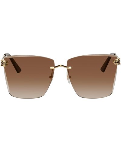 Cartier Gold Square Sunglasses - Black