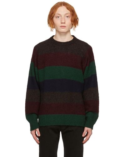YMC Stripe Suedehead Sweater - Multicolour