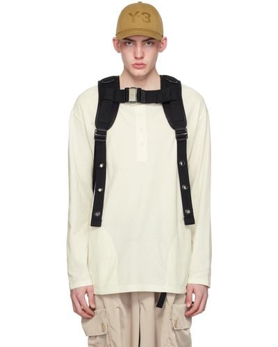 Y-3 Off-white Buttoned Long Sleeve T-shirt - Natural