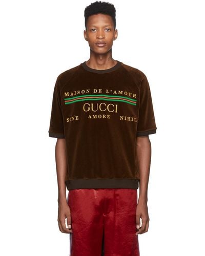 Gucci Boutique Graphic-print Cotton-jersey T-shirt - Brown