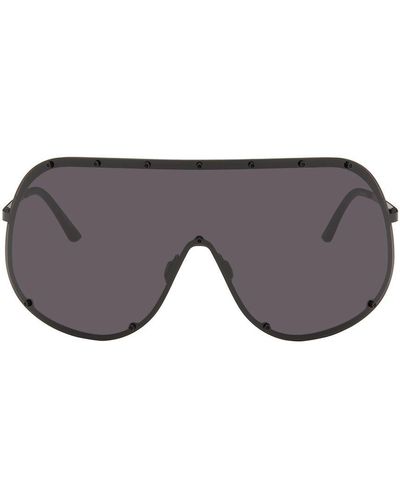 Rick Owens Black Shield Sunglasses - Gray