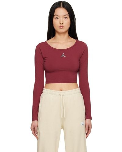 Nike Burgundy Flight Long Sleeve T-shirt - Red