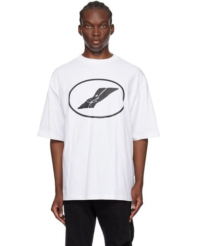 we11done T-shirt blanc à logo imprimé