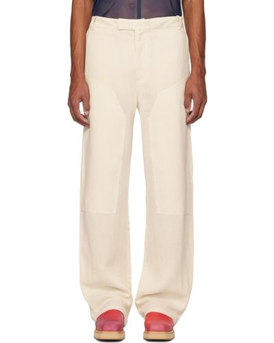 Eckhaus Latta Off- Relaxed-fit Pants - Natural