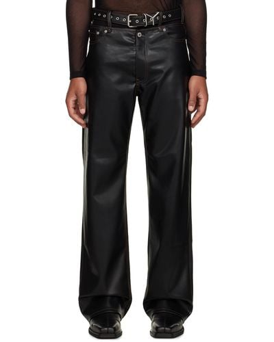 Y. Project Y Belt Faux-leather Trousers - Black