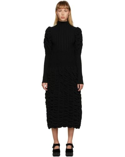 PAULA CANOVAS DEL VAS Long Knit Dress - Black