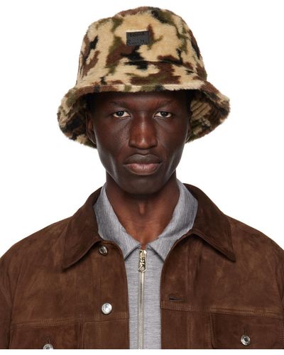 Paul Smith Chapeau bob brun à motif camouflage - Marron