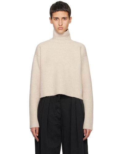 The Row Off-white Erise Turtleneck - Black