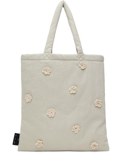 Song For The Mute Taupe Daisy Tote - Natural