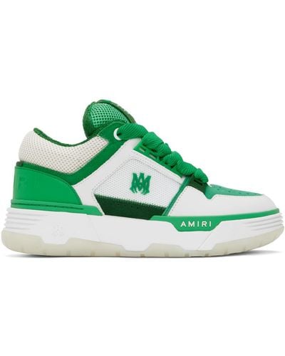 Amiri Ma-1 Panelled Leather Mid-top Trainers - Green