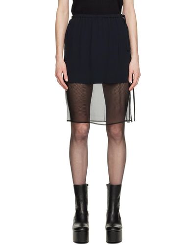 Dries Van Noten Black Layered Mini Skirt