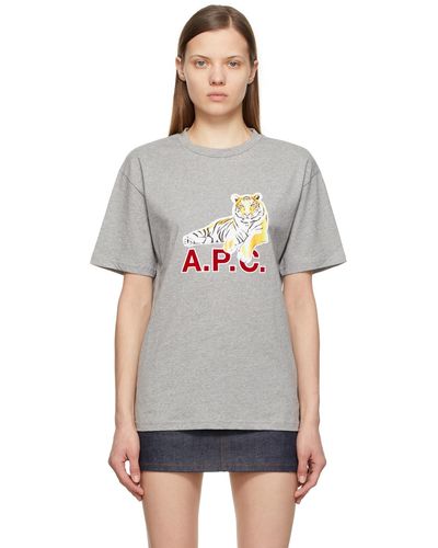 A.P.C. グレー Lunar New Year Johnson Tシャツ - ブラック