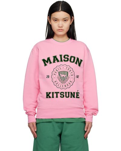 Maison Kitsuné Pink Hotel Olympia Edition Varsity Sweatshirt