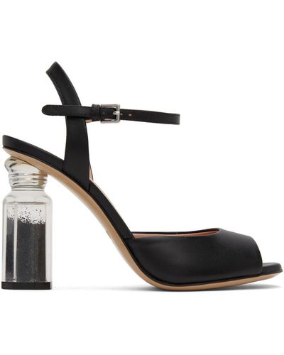 Moschino Black Salt & Pepper Heeled Sandals