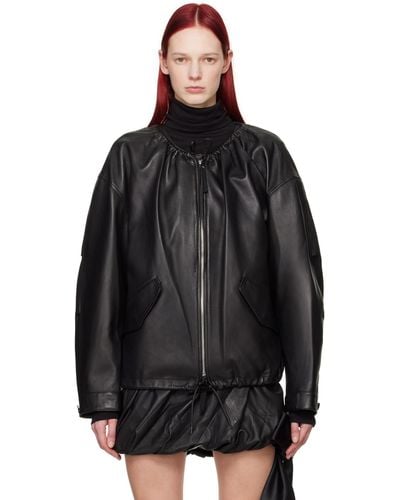 Helmut Lang Zip Leather Jacket - Black
