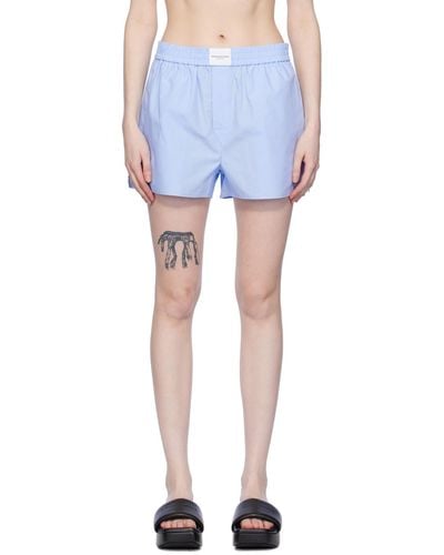 T By Alexander Wang Blue Vented Shorts