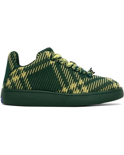 Burberry Check Knit Box Trainers - Green