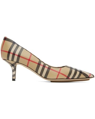 Burberry Vintage Check Leather Pump - Brown