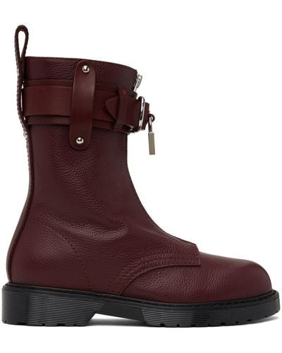 JW Anderson Burgundy Punk Boots - Brown