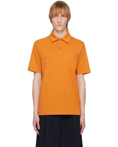 Dries Van Noten Orange Pocket Polo