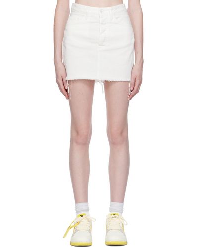 Off-White c/o Virgil Abloh Off- Frayed Miniskirt - White