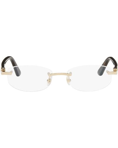 Cartier Gold Oval Glasses - Black