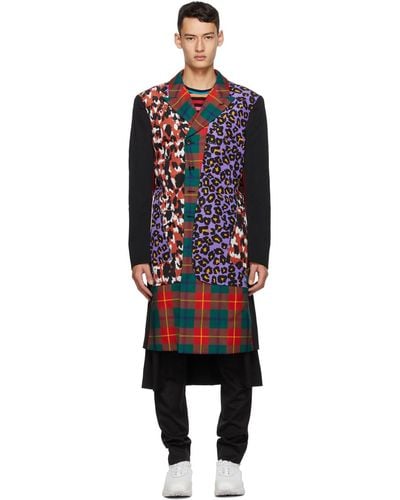Comme des Garçons Multicolour Tartan & Leopard Coat