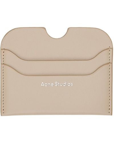 Acne Studios Taupe Slim Card Holder - Natural