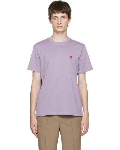 Ami Paris De Coeur Cotton-jersey T-shirt - Purple