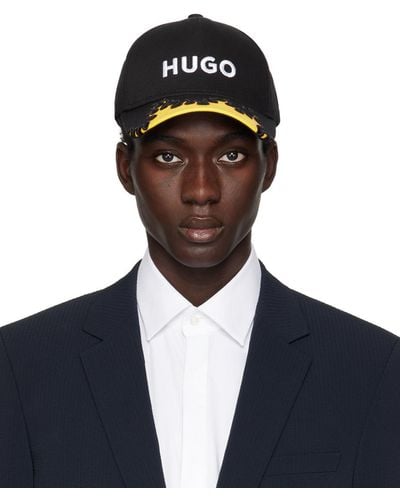 HUGO Black Cotton Twill Cap