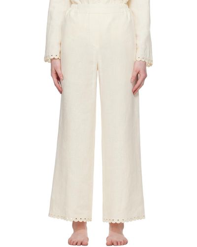 Sleeper Pantalon de pyjama sofia jaune - Blanc