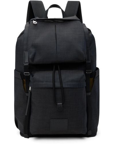 Paul Smith Gray Flap Backpack - Black