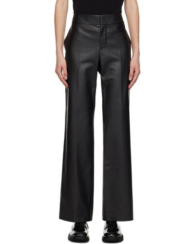 The Row Black Baer Leather Trousers