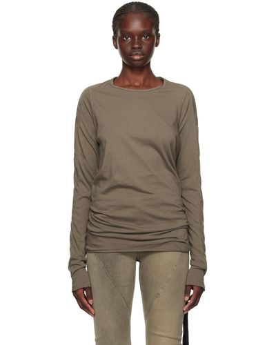 Rick Owens T-shirt à manches longues scarification gris - Multicolore