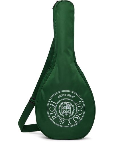 Sporty & Rich Green Connecticut Crest Tennis Bag