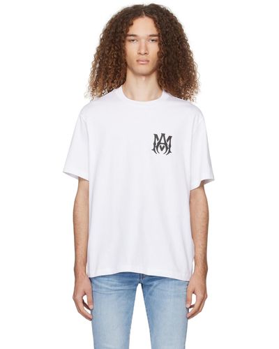 Amiri T-shirt blanc à logos