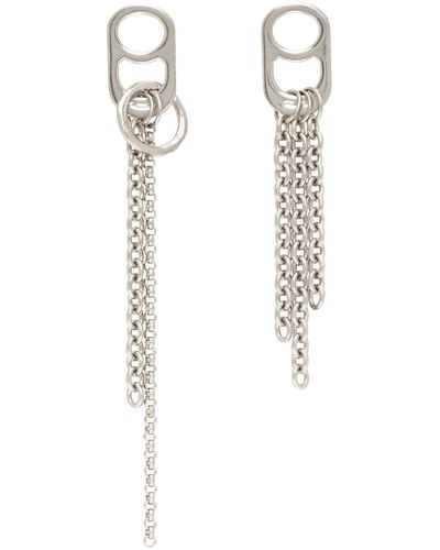 Acne Studios Silver Can Puller Earrings - Black