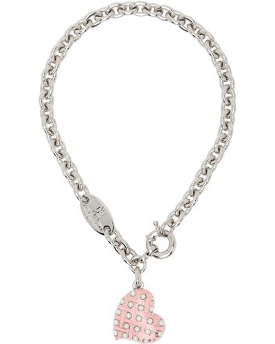 Vivienne Westwood Silver Valentines Heart Locket Necklace - Natural