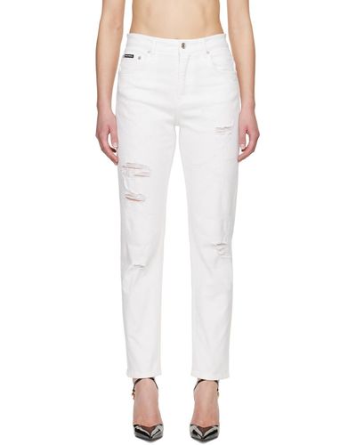 Dolce & Gabbana Dolce&gabbana White Distressed Jeans