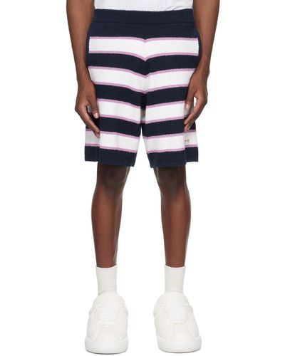 Marni Navy Striped Shorts - Black